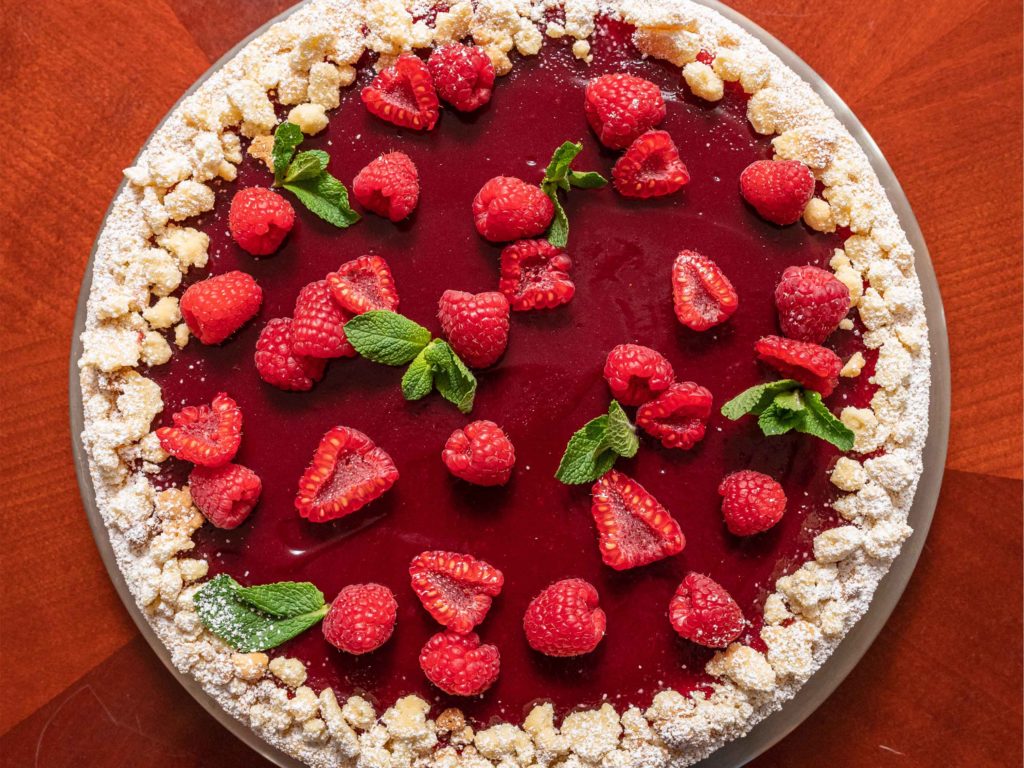 Cheesecake mit Himbeeren Cheesecake mit Himbeeren
