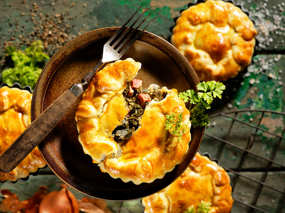 Grünkohl-Pie mit Kasseler