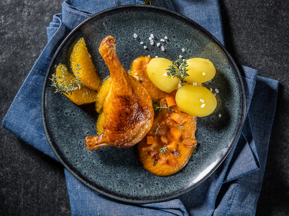 Entenkeule mit Orangensoße Entenkeule mit Orangensoße