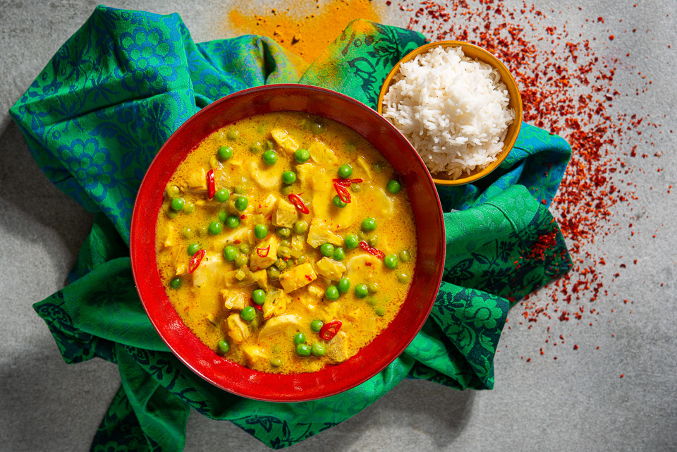 Fischpfanne mit Banane und Kurkuma Fischpfanne mit Banane und Kurkuma