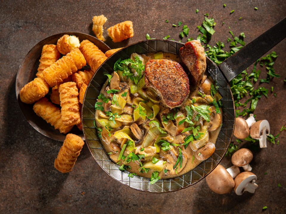 Schweinefilet in Porree-Pilz-Rahm Schweinefilet in Porree-Pilz-Rahm