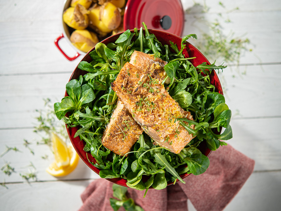 Ofenlachs mit Knoblauch Ofenlachs mit Knoblauch