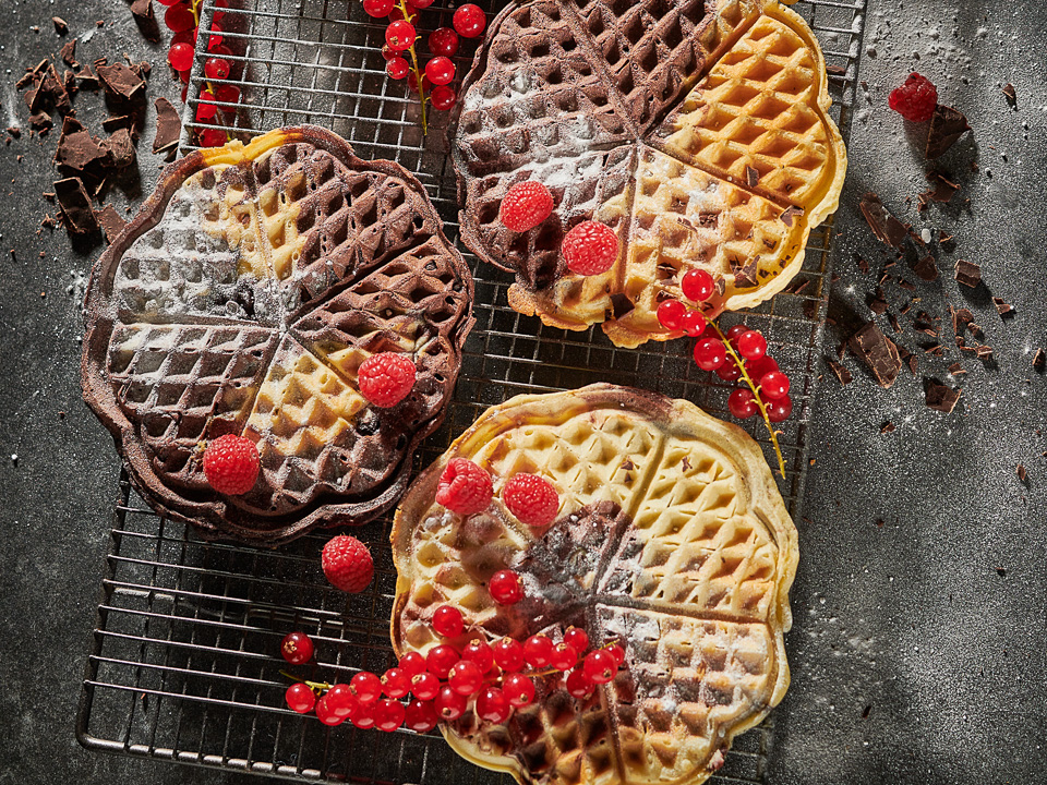 Marmorwaffeln mit Puderzucker Marmorwaffeln mit Puderzucker