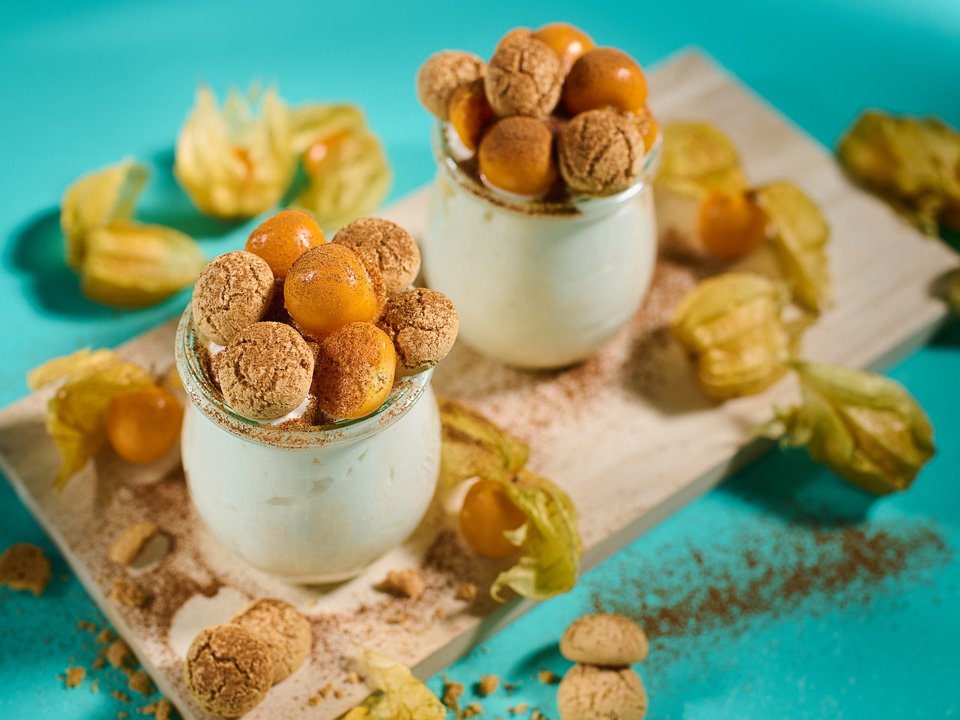 Quarkcreme mit Physalis