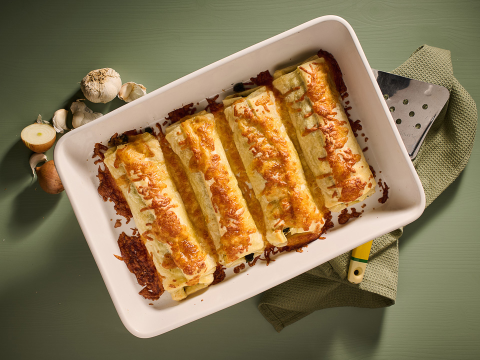 Blätterteigrollen mit Spinat und Feta Blätterteigrollen mit Spinat und Feta