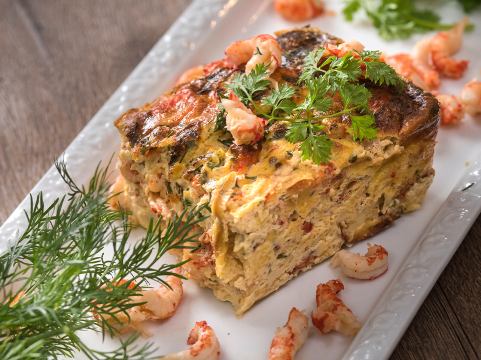 Terrine de crabe (Flusskrebsterrine mit Linsensalat) Terrine de crabe (Flusskrebsterrine mit Linsensalat)