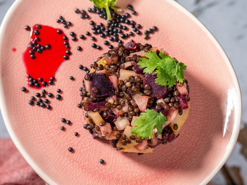 Kartoffel-Linsen-Salat mit Balsamicodressing