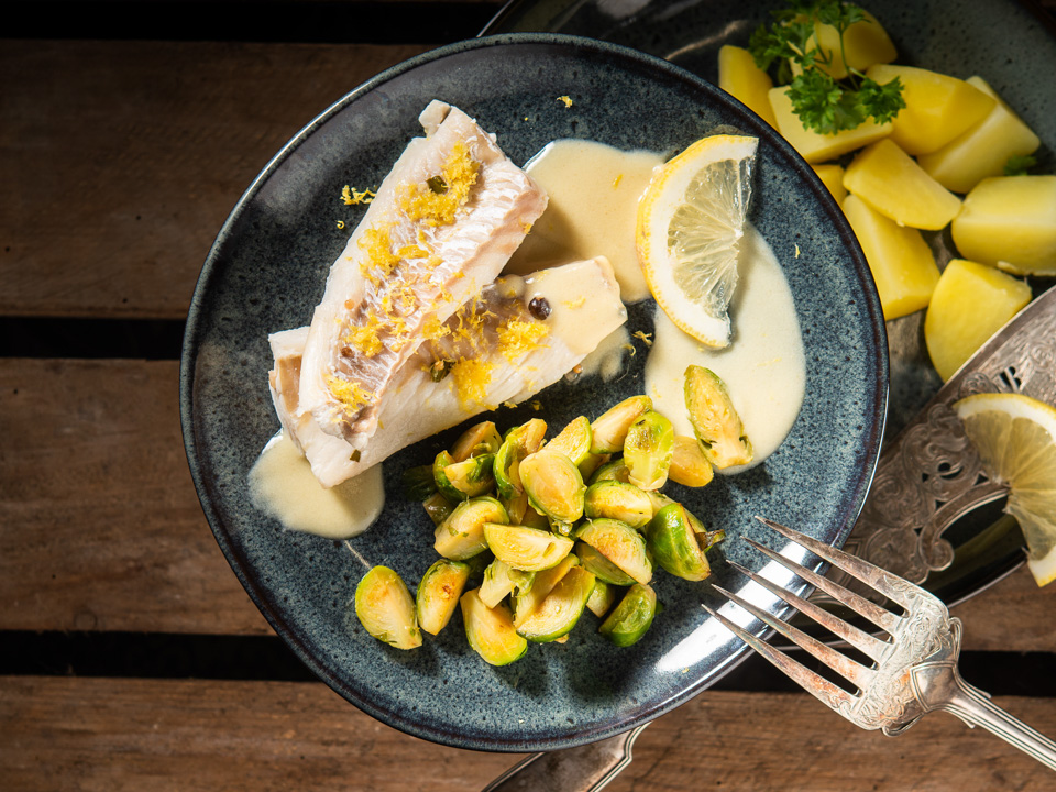 Rosenkohl mit Kabeljau und Dijonsenfcreme