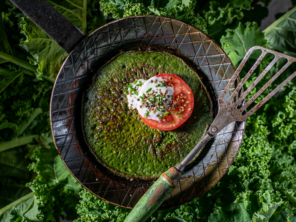 Grünkohl-Buchweizen-Pfannküchlein