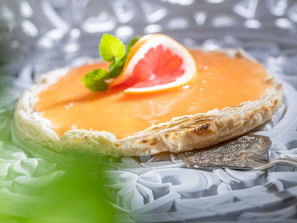 Pannacotta-Tarte mit Grapefruitgelee Pannacotta-Tarte mit Grapefruitgelee