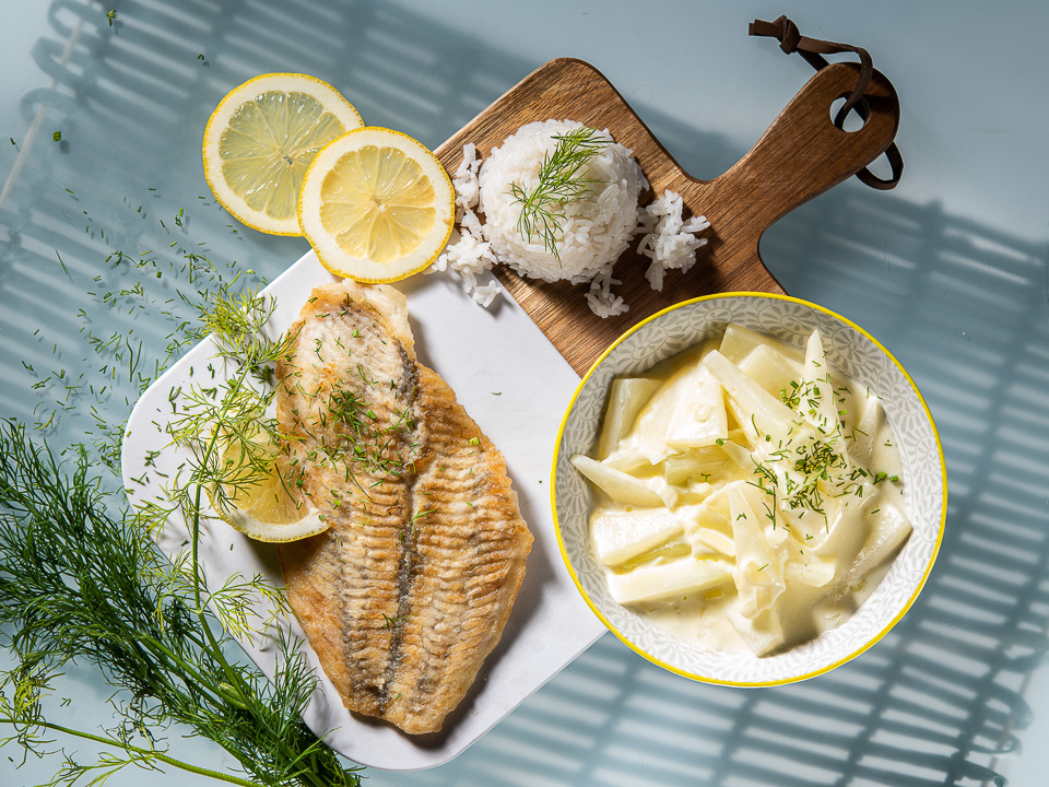 Schollenfilets mit Sahnekohlrabi Schollenfilets mit Sahnekohlrabi