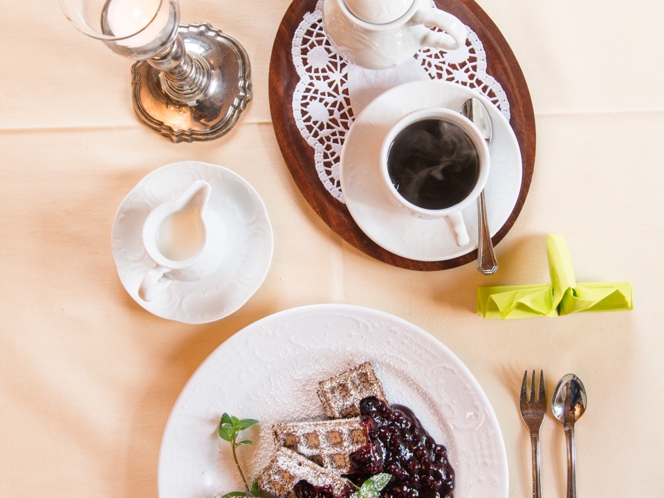 Waffeln mit Blaubeeren Waffeln mit Blaubeeren