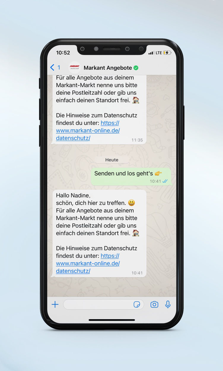 Angebote per WhatsApp