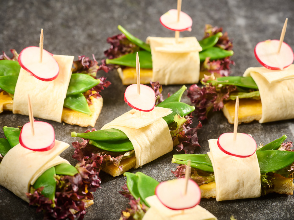 Apéro-Häppchen mit Zuckerschoten Apéro-Häppchen mit Zuckerschoten