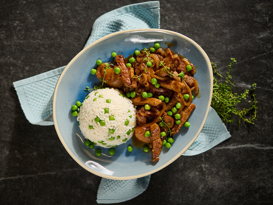 Schweinegeschnetzeltes mit Aprikosen Schweinegeschnetzeltes mit Aprikosen
