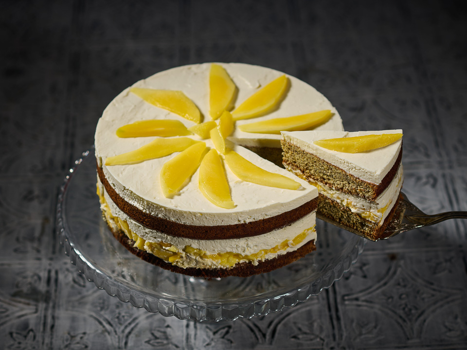 Mohntorte mit Mango