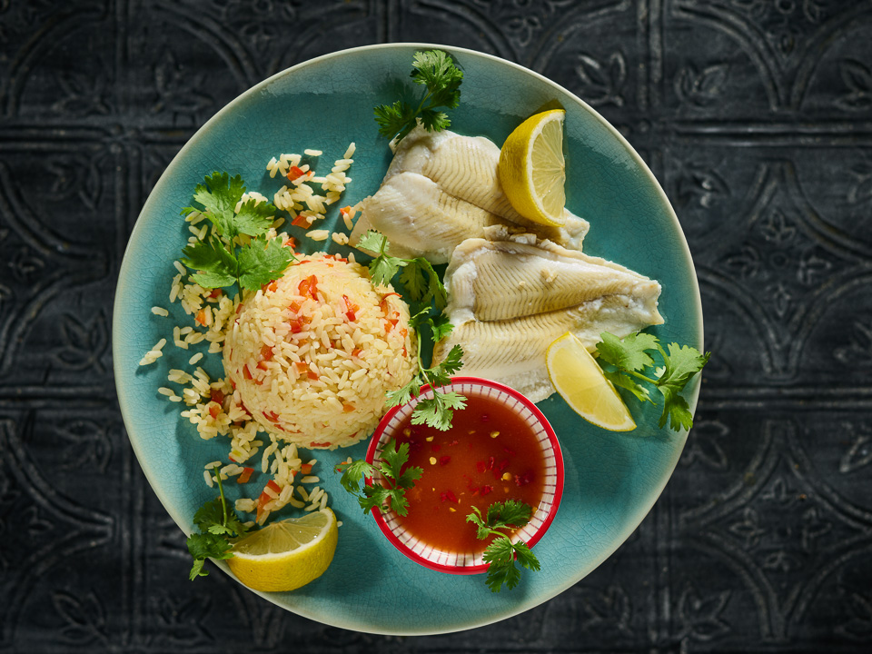 Schollenfilets mit Paprikareis