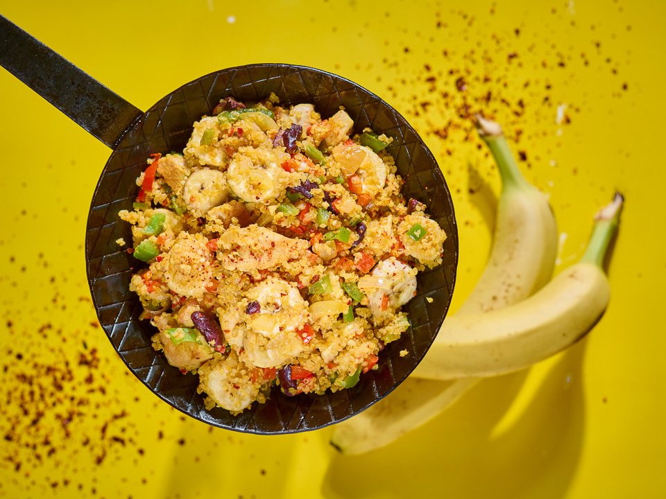 Hähnchenpfanne mit Quinoa und Banane