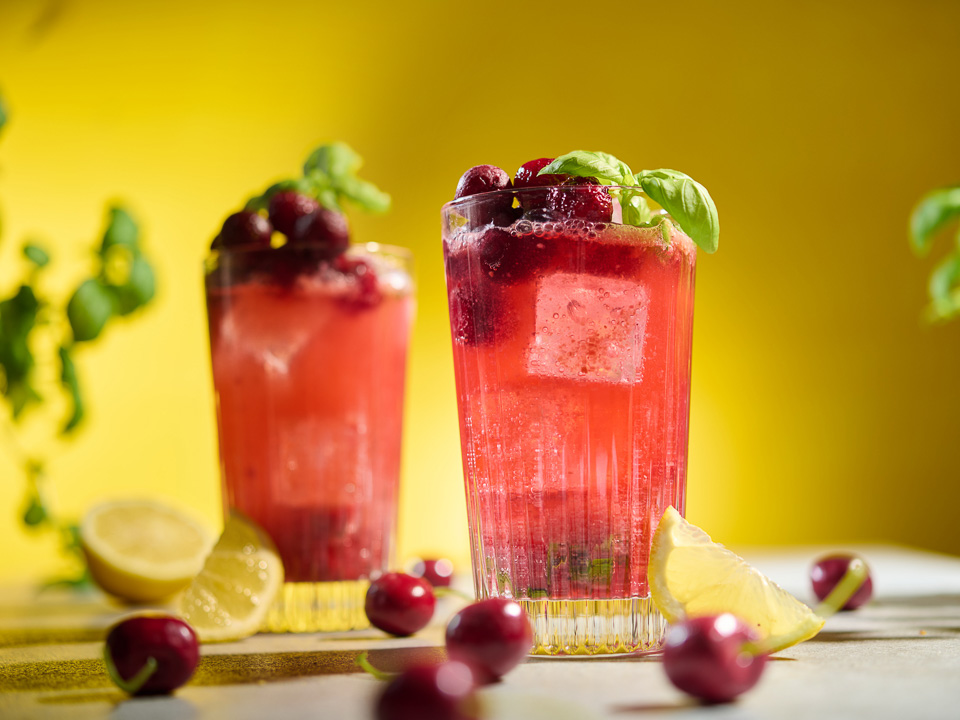 Kirsch-Basilikum-Limonade