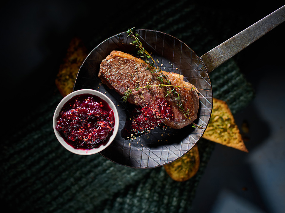 Rumpsteak mit Kirsch-Chutney