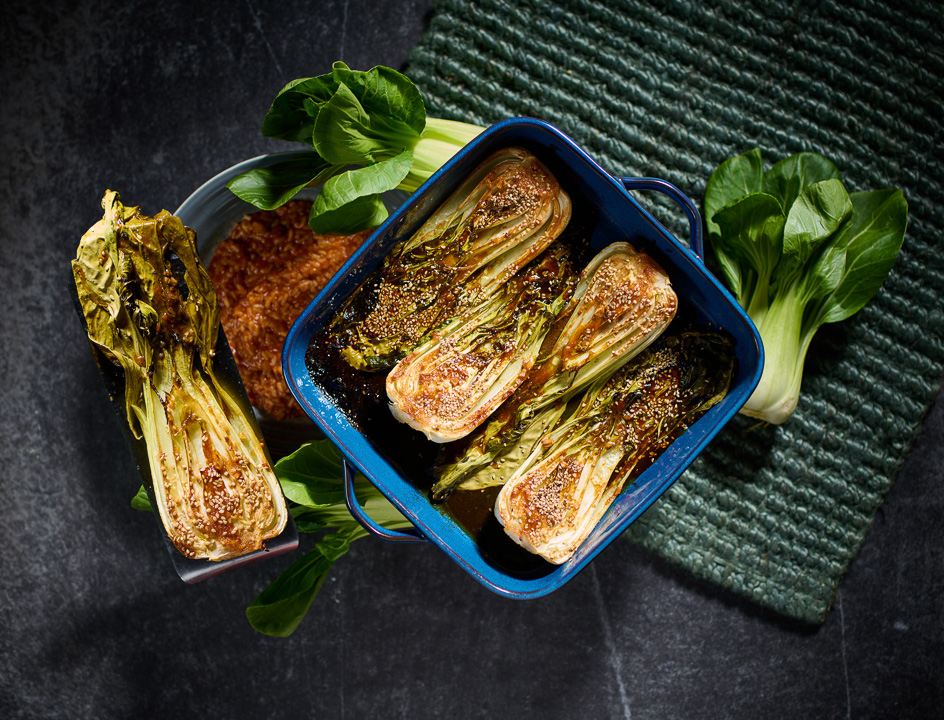 Mini Pak Choi mit Tomatenreis